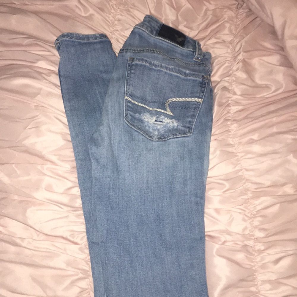 High rise jegging light wash